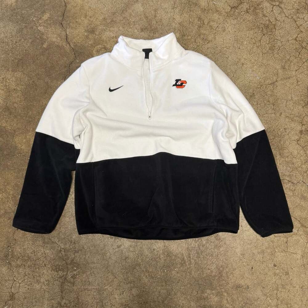 Nike Dri-Fit Lewis and Clark 1/2 Zip Fleece Pullover Jacket White Black XL